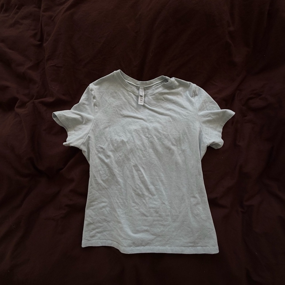Skims Cotton Jersey Short Sleeve Tshirt Light Blue